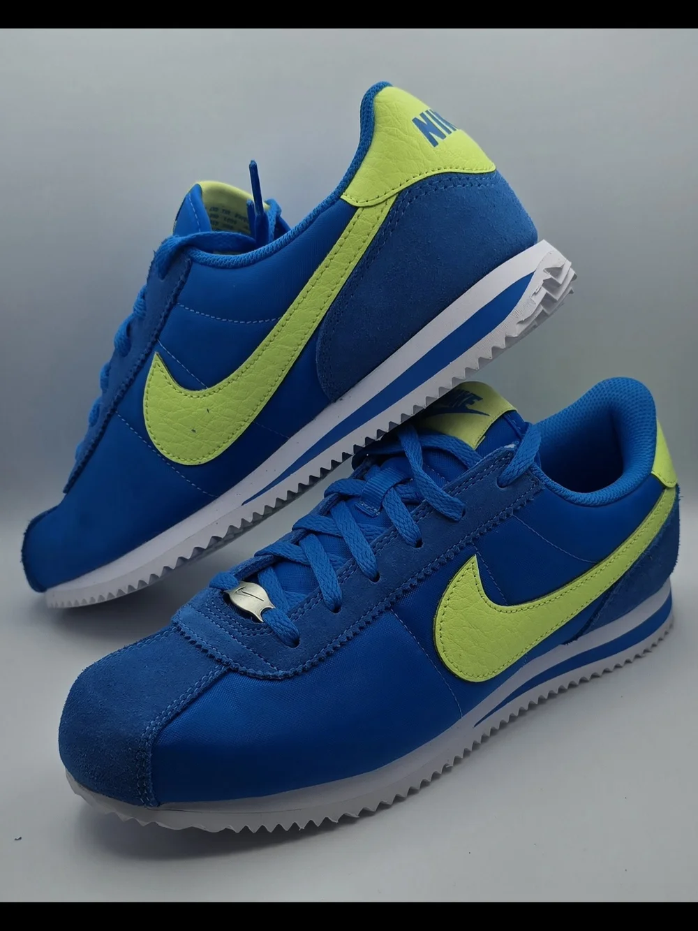 Nike Kids Blue Sneakers with Yellow Swoosh